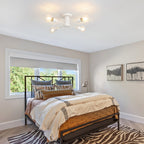 Plafonnier semi-encastré industriel à 4 lampes pour cuisine, salle à manger, chambre à coucher, bureau, salon - N/A