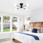 Plafonnier semi-encastré industriel à 4 lampes pour cuisine, salle à manger, chambre à coucher, bureau, salon - N/A