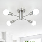 Plafonnier semi-encastré industriel à 4 lampes pour cuisine, salle à manger, chambre à coucher, bureau, salon - N/A