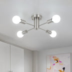 Plafonnier semi-encastré industriel à 4 lampes pour cuisine, salle à manger, chambre à coucher, bureau, salon - N/A