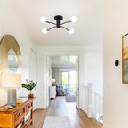 Plafonnier semi-encastré industriel à 4 lampes pour cuisine, salle à manger, chambre à coucher, bureau, salon - N/A