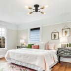 Plafonnier semi-encastré industriel à 4 lampes pour cuisine, salle à manger, chambre à coucher, bureau, salon - N/A