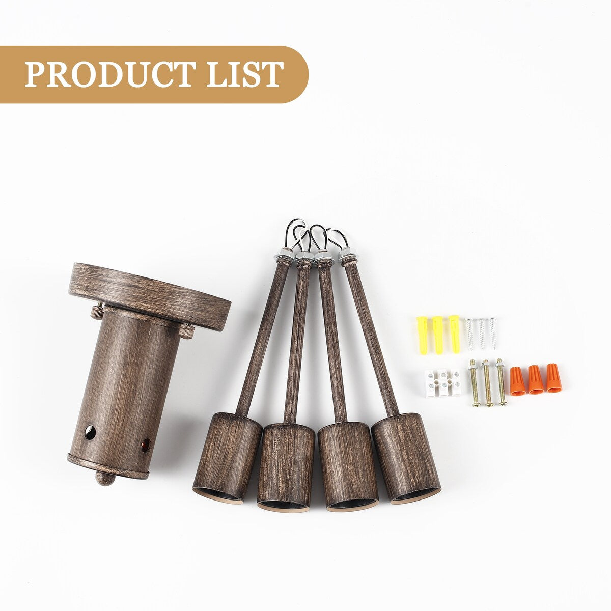 Plafonnier semi-encastré industriel à 4 lampes pour cuisine, salle à manger, chambre à coucher, bureau, salon - N/A