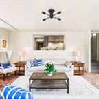 Plafonnier semi-encastré industriel à 4 lampes pour cuisine, salle à manger, chambre à coucher, bureau, salon - N/A