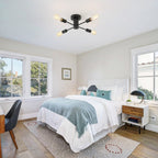 Plafonnier semi-encastré industriel à 4 lampes pour cuisine, salle à manger, chambre à coucher, bureau, salon - N/A