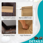 Ensemble de conversation de patio en osier 4 pièces avec canapé et chaise en rotin