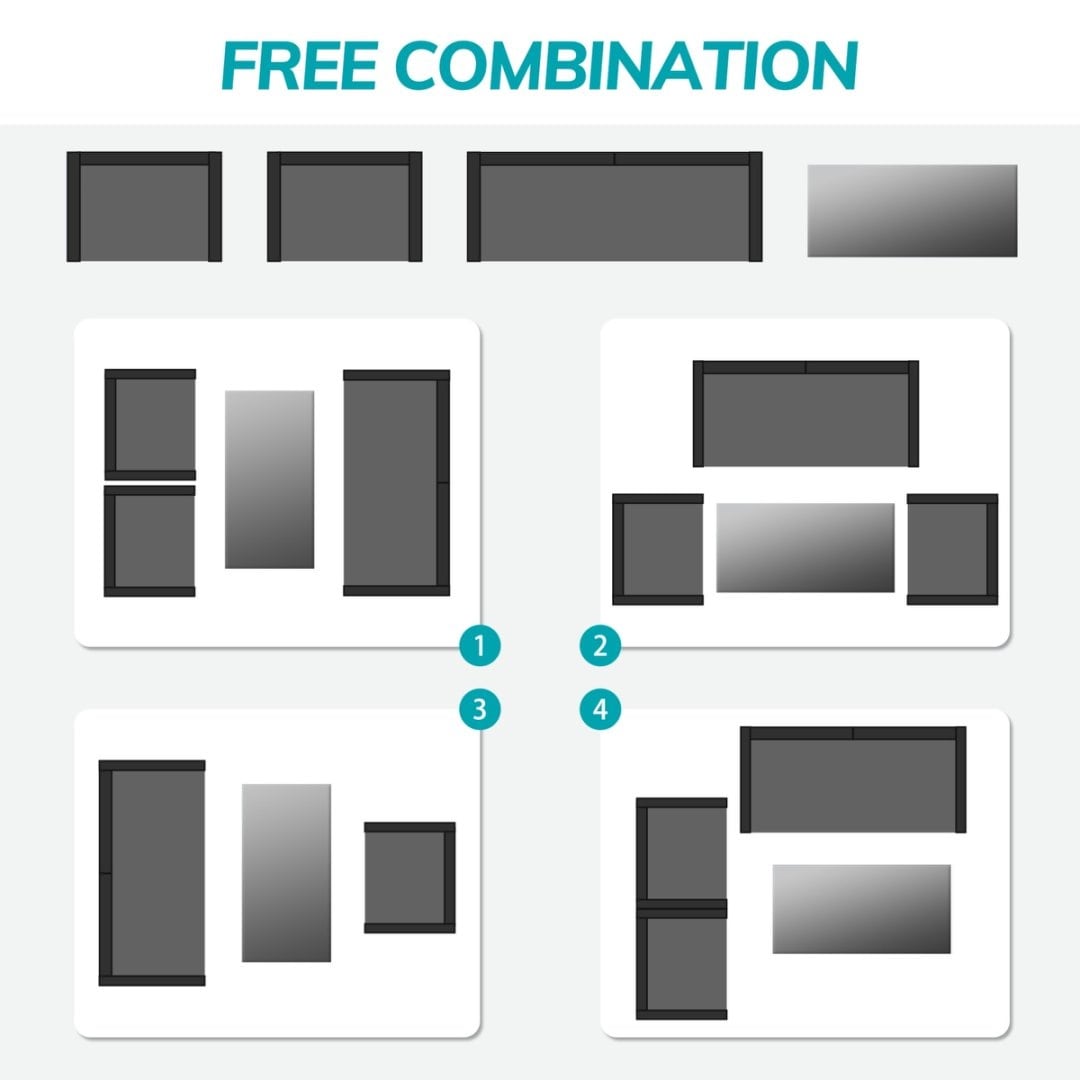 Ensemble de conversation de patio en osier 4 pièces avec canapé et chaise en rotin