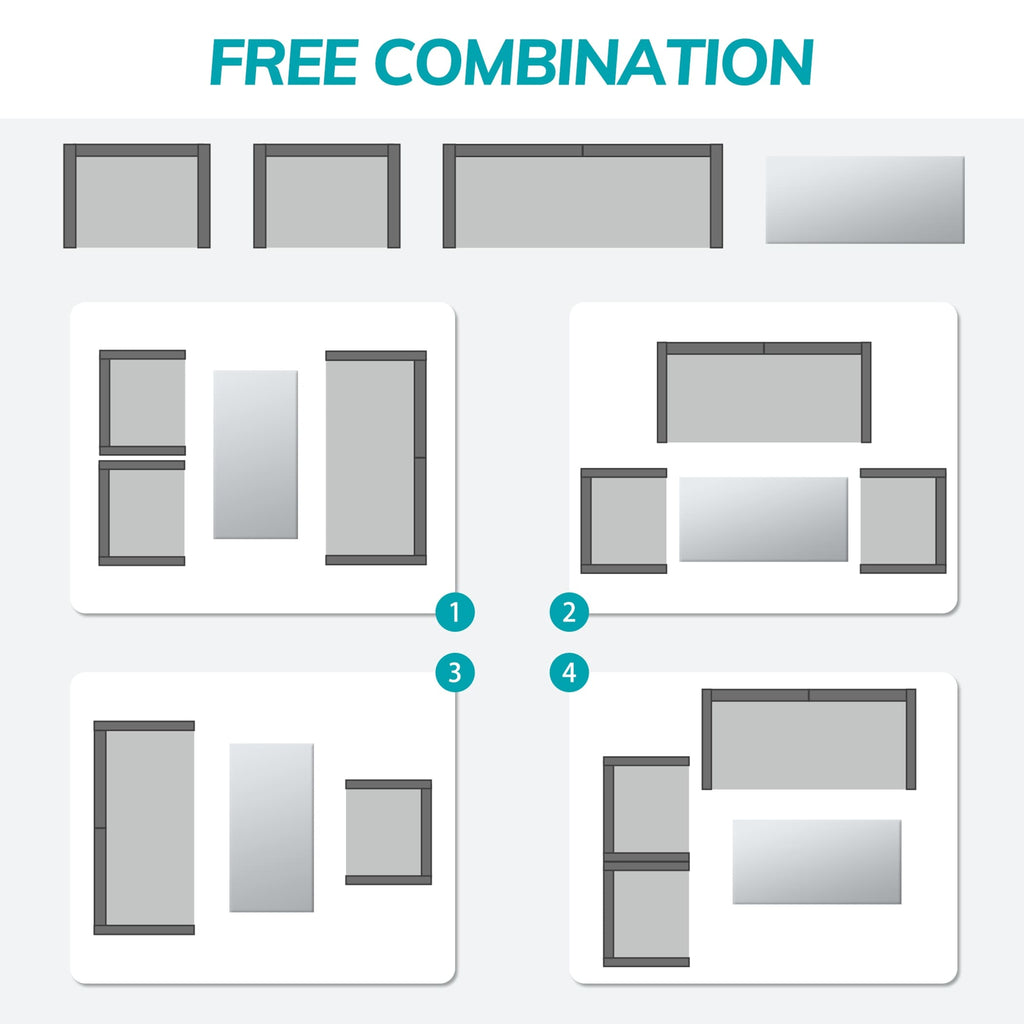 Ensemble de conversation de patio en osier 4 pièces avec canapé et chaise en rotin