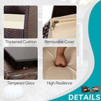 Ensemble de conversation de patio en osier 4 pièces avec canapé et chaise en rotin