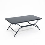 Ensemble de meubles de jardin d'extérieur en fer gris foncé 4 pièces avec coussins amovibles