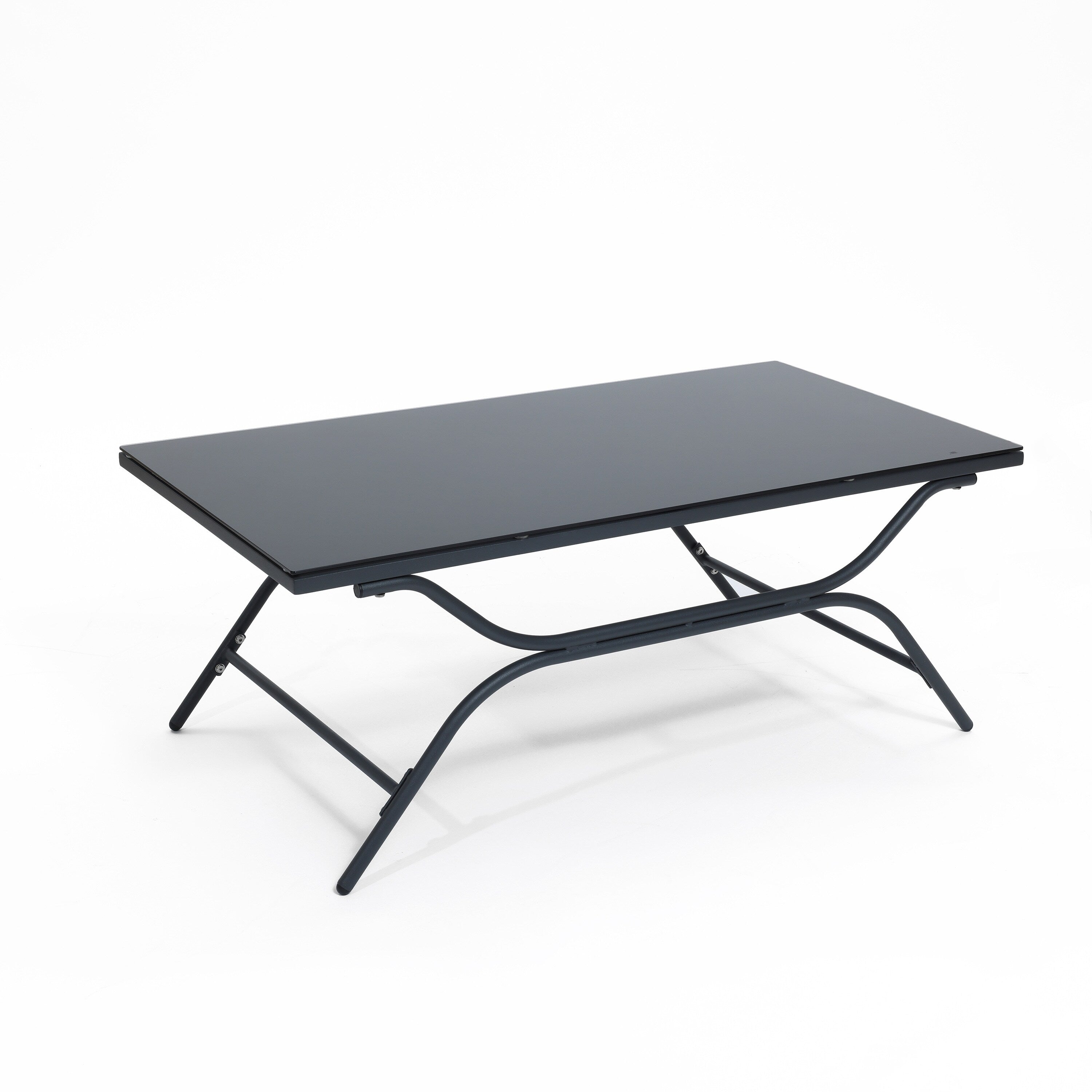 Ensemble de meubles de jardin d'extérieur en fer gris foncé 4 pièces avec coussins amovibles