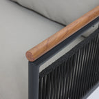 Ensemble de meubles de jardin d'extérieur en fer gris foncé 4 pièces avec coussins amovibles