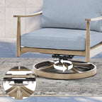 Ensemble de salon de jardin en aluminium pour 4 personnes avec 2 chaises pivotantes, une causeuse et une table basse