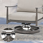 Ensemble de salon de jardin en aluminium pour 4 personnes avec 2 chaises pivotantes, une causeuse et une table basse