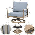 Ensemble de salon de jardin en aluminium pour 4 personnes avec 2 chaises pivotantes, une causeuse et une table basse