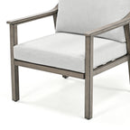 Ensemble de conversation de patio en aluminium 4 pièces avec table d'appoint et coussins