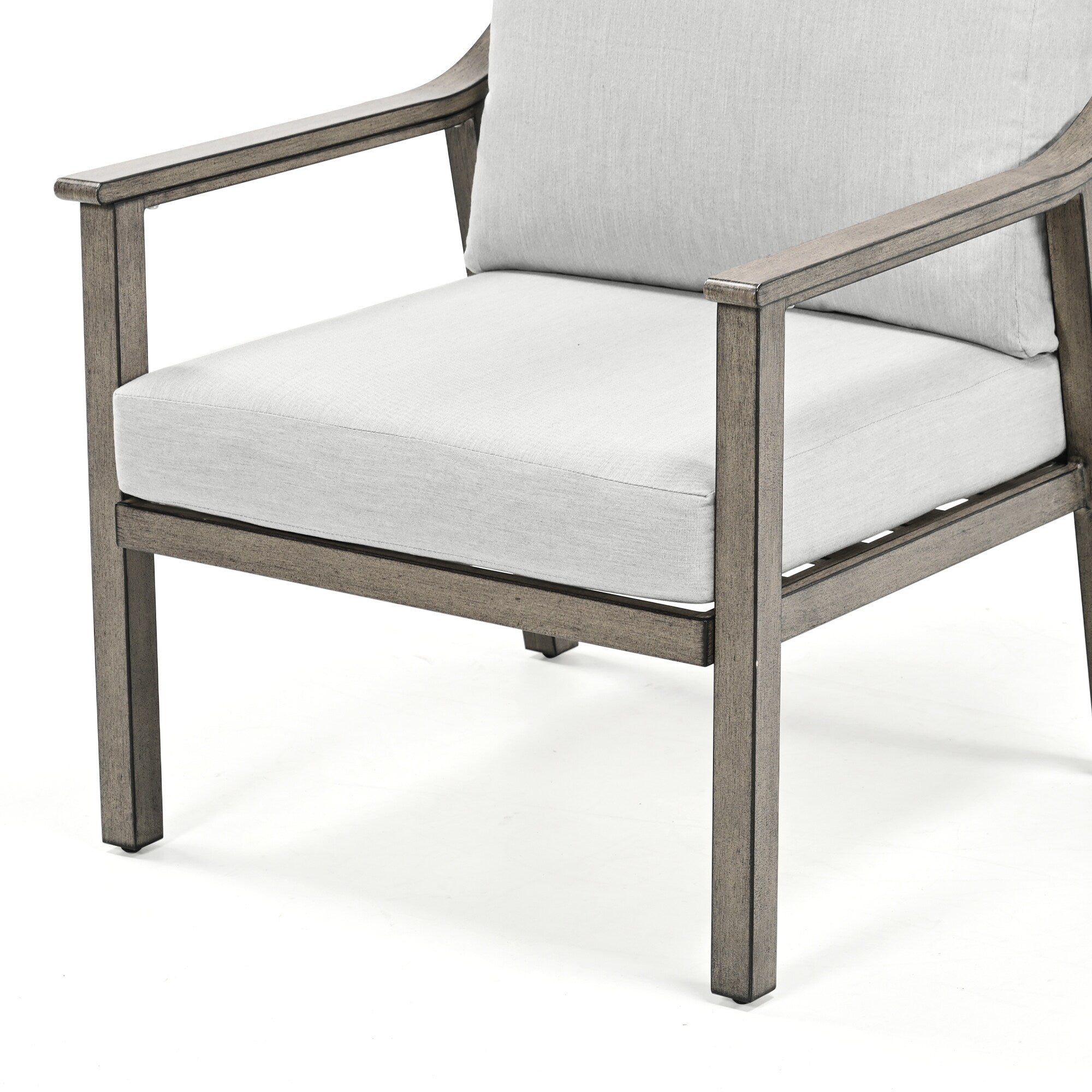 Ensemble de conversation de patio en aluminium 4 pièces avec table d'appoint et coussins