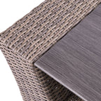 Ensemble de canapés Manhattan rustiques en osier, 4 pièces, avec verre trempé