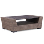 Ensemble de canapés Manhattan rustiques en osier, 4 pièces, avec verre trempé