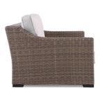 Ensemble de canapés Manhattan rustiques en osier, 4 pièces, avec verre trempé