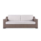 Ensemble de canapés Manhattan rustiques en osier, 4 pièces, avec verre trempé