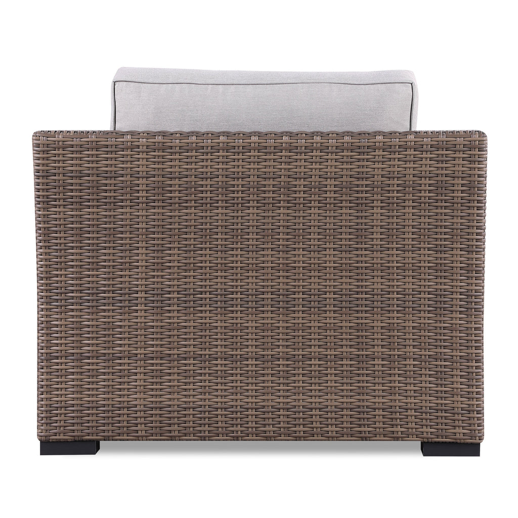 Ensemble de canapés Manhattan rustiques en osier, 4 pièces, avec verre trempé