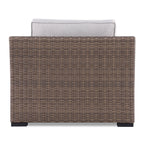 Ensemble de canapés Manhattan rustiques en osier, 4 pièces, avec verre trempé