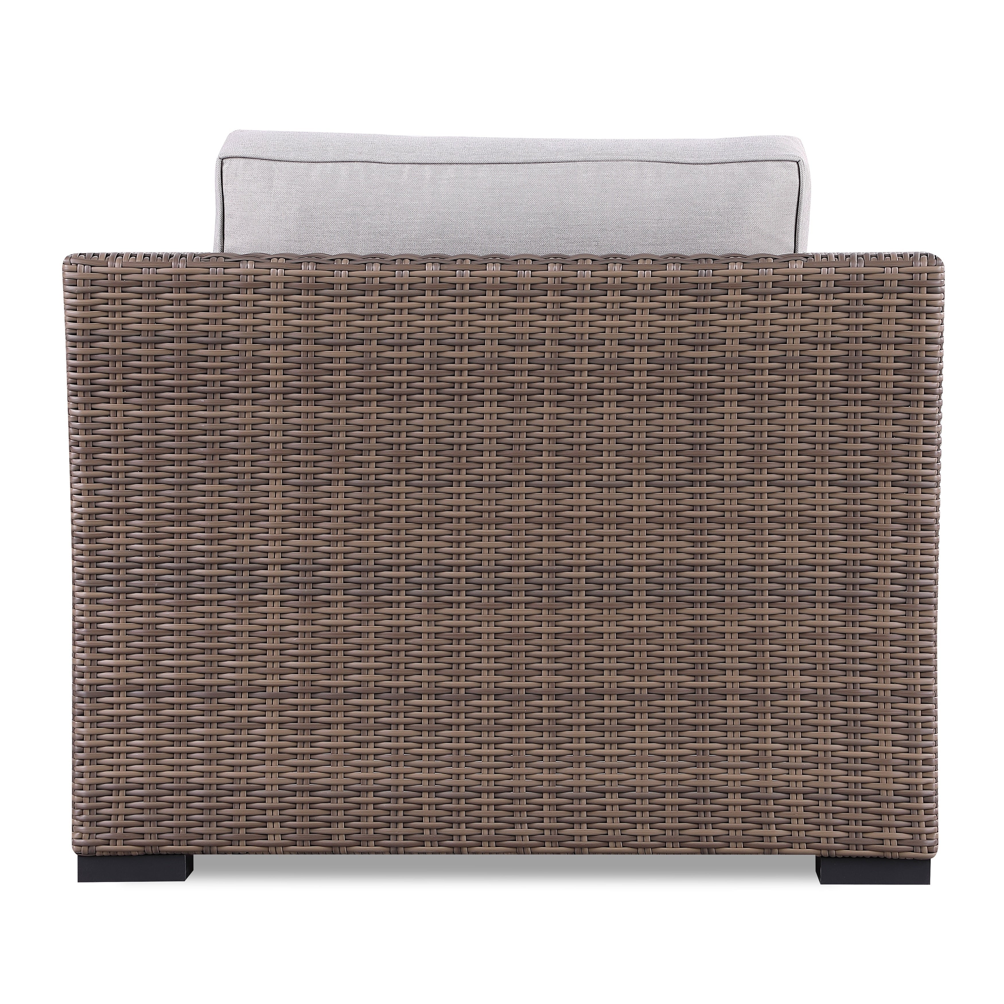 Ensemble de canapés Manhattan rustiques en osier, 4 pièces, avec verre trempé