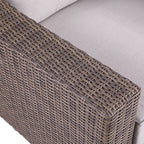 Ensemble de canapés Manhattan rustiques en osier, 4 pièces, avec verre trempé