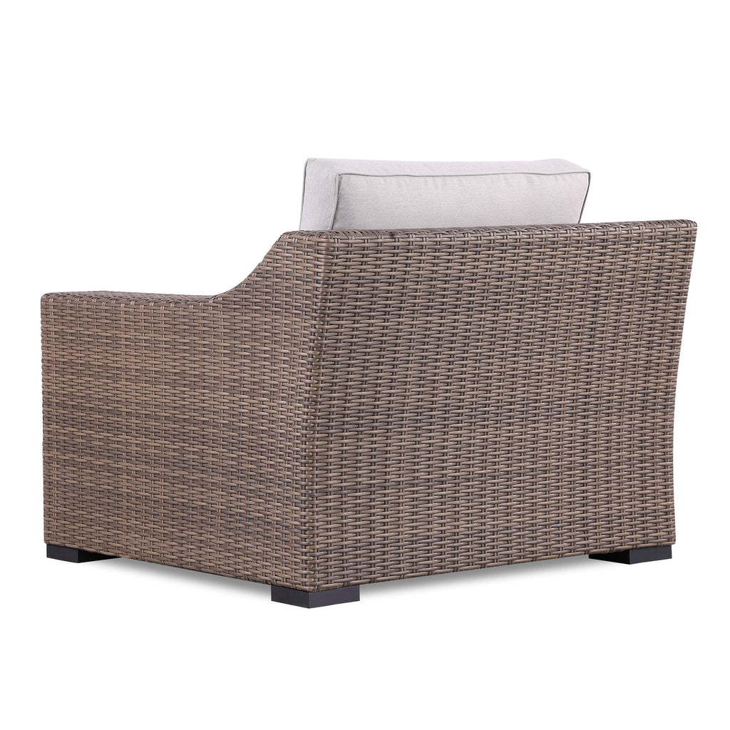 Ensemble de canapés Manhattan rustiques en osier, 4 pièces, avec verre trempé