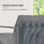 Ensemble de salon de jardin en métal 4 pièces avec coussins