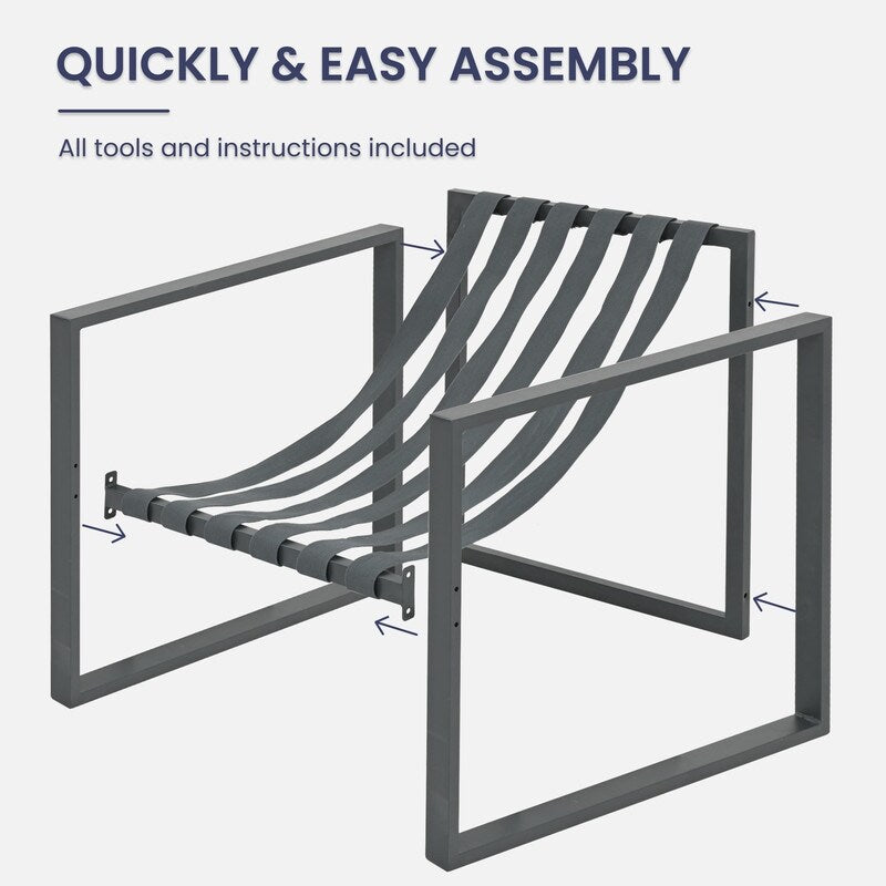 Ensemble de salon de jardin en métal 4 pièces avec coussins