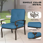 Ensemble de conversation pour patio extérieur en métal 4 pièces