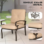 Ensemble de conversation pour patio extérieur en métal 4 pièces