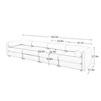 Canapé sectionnel modulaire 4 pièces - Chaise longue avec rangement et dossiers cylindriques, assise profonde