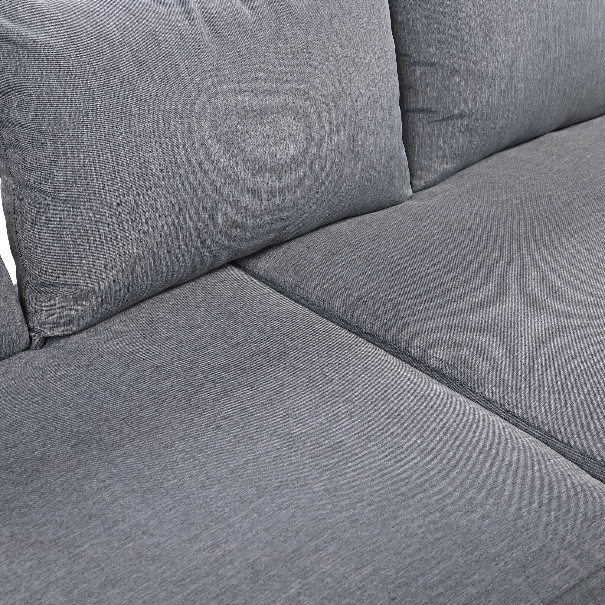 Ensemble de canapés d'extérieur 4 pièces 5 places en acier avec table basse, imperméable, antirouille et anti-UV