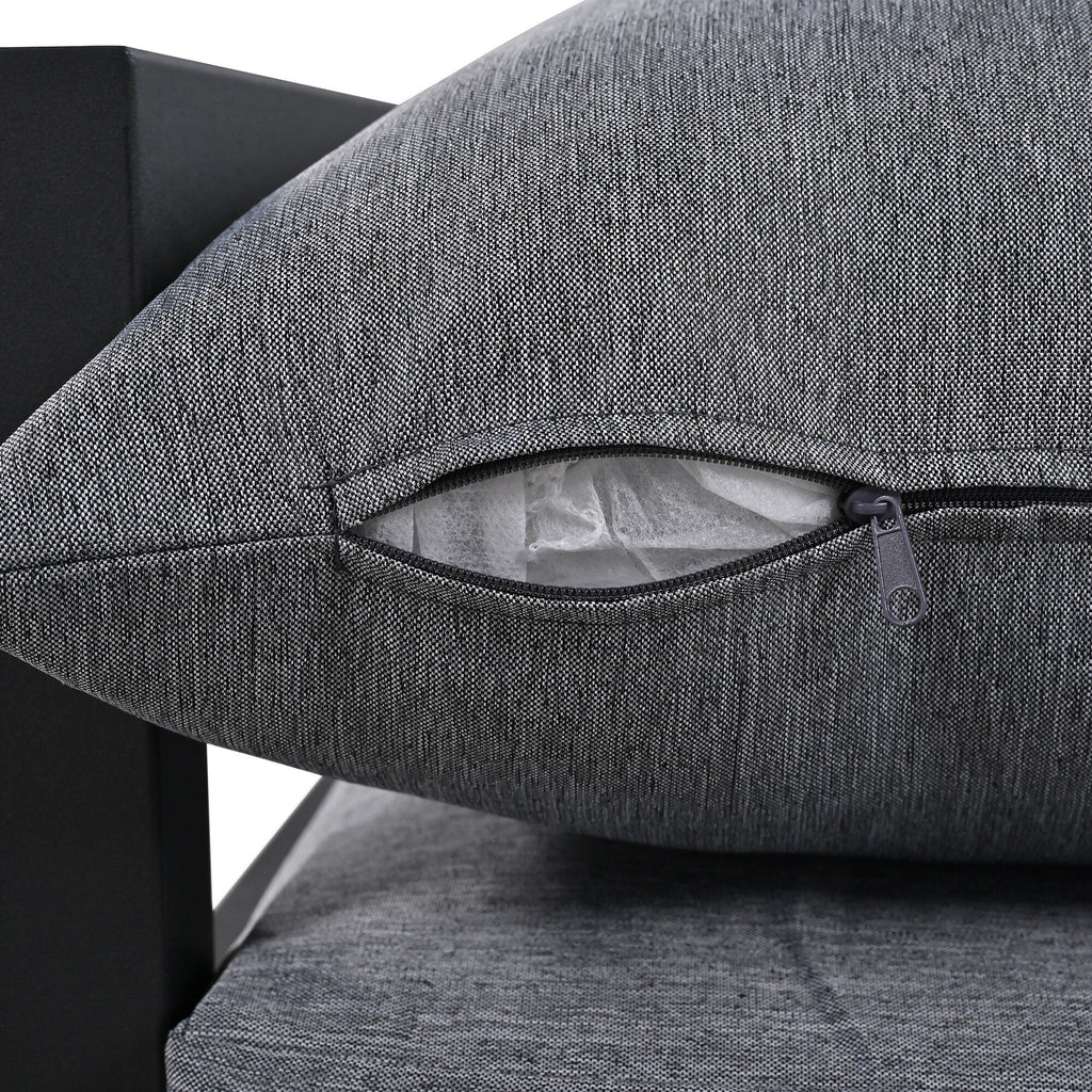 Ensemble de canapés d'extérieur 4 pièces 5 places en acier avec table basse, imperméable, antirouille et anti-UV