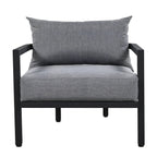 Ensemble de canapés d'extérieur 4 pièces 5 places en acier avec table basse, imperméable, antirouille et anti-UV