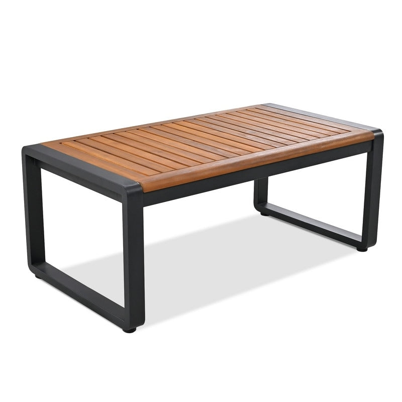 Ensemble de meubles de patio extérieur 4 pièces, ensemble bistro, ensemble de conversation de patio avec table basse et coussin amovible, ensemble de sièges d'extérieur