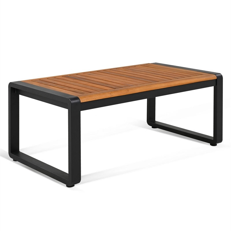 Ensemble de meubles de patio extérieur 4 pièces, ensemble bistro, ensemble de conversation de patio avec table basse et coussin amovible, ensemble de sièges d'extérieur