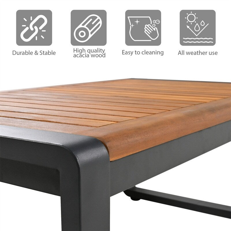 Ensemble de meubles de patio extérieur 4 pièces, ensemble bistro, ensemble de conversation de patio avec table basse et coussin amovible, ensemble de sièges d'extérieur