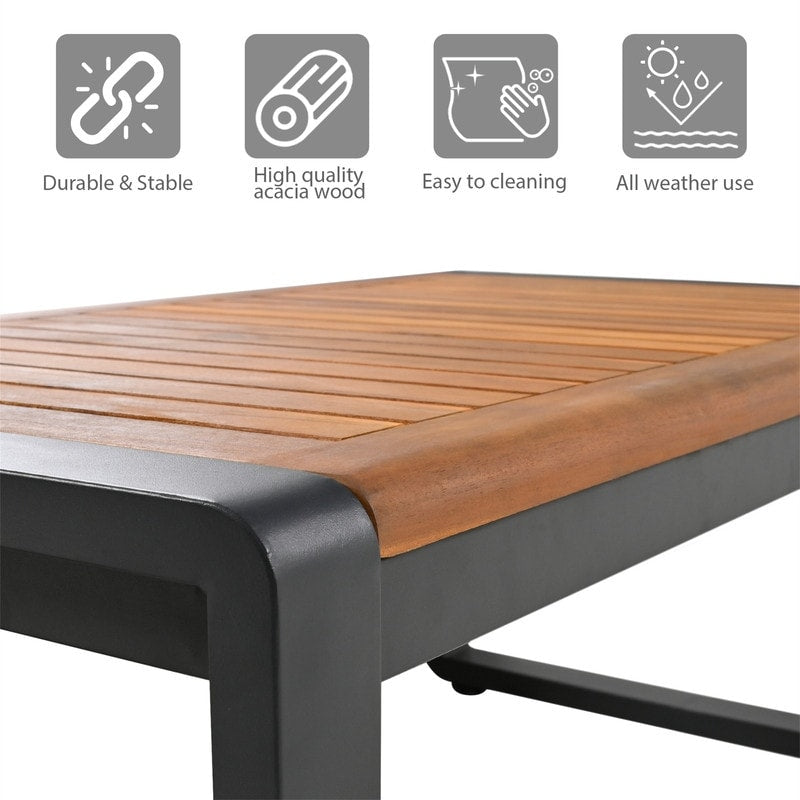 Ensemble de meubles de patio extérieur 4 pièces, ensemble bistro, ensemble de conversation de patio avec table basse et coussin amovible, ensemble de sièges d'extérieur