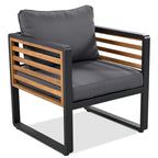 Ensemble de meubles de patio extérieur 4 pièces, ensemble bistro, ensemble de conversation de patio avec table basse et coussin amovible, ensemble de sièges d'extérieur