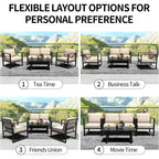 Ensemble de 4 meubles de patio d'extérieur en métal