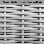 Ensemble de meubles de jardin 4 pièces, salon de jardin en osier pour terrasse, canapé-lit en rotin gris avec coussin et table