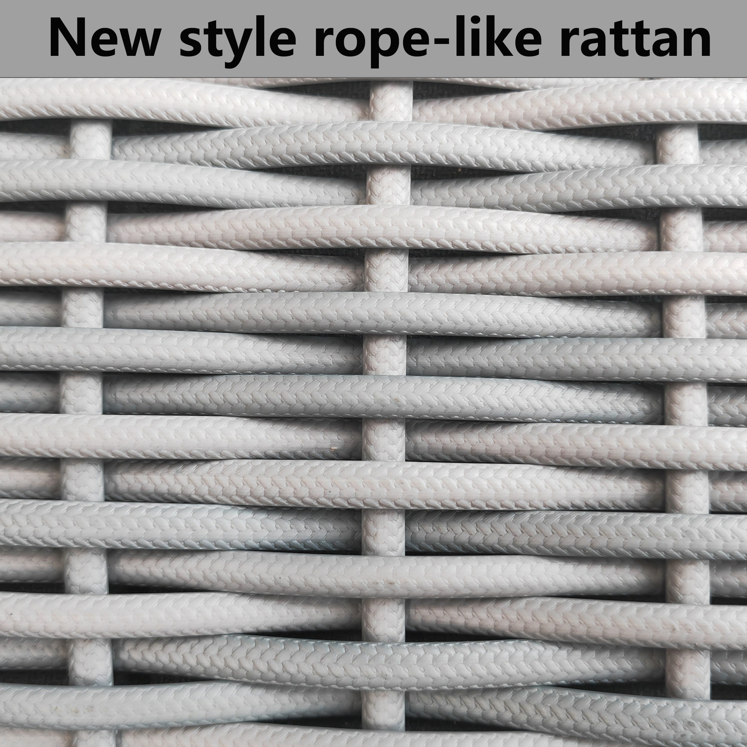 Ensemble de meubles de jardin 4 pièces, salon de jardin en osier pour terrasse, canapé-lit en rotin gris avec coussin et table