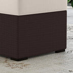 Ensemble de 4 fauteuils et poufs d'extérieur en rotin Palm Springs avec coussins par Homestyles