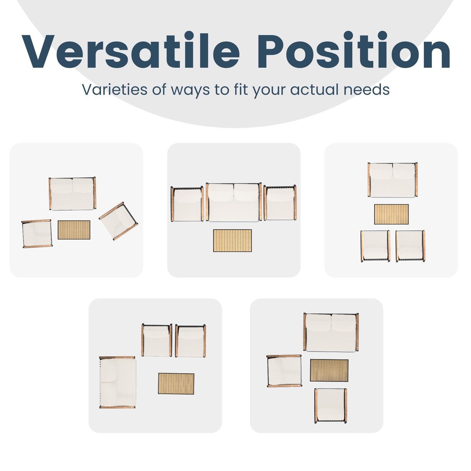 Ensemble de conversation de patio 4 pièces avec coussins et chaises berçantes