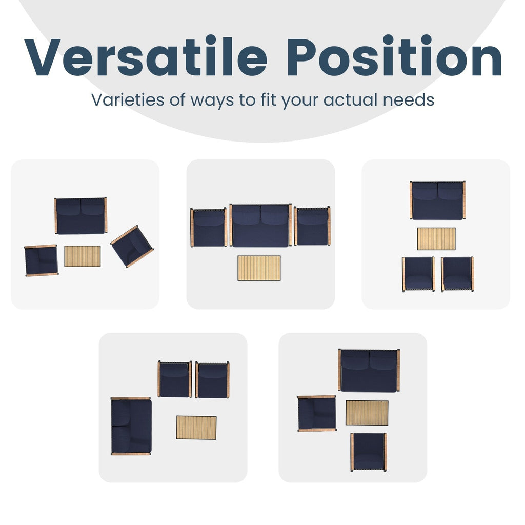 Ensemble de conversation de patio 4 pièces avec coussins et chaises berçantes