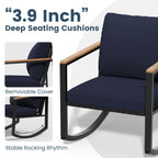 Ensemble de conversation de patio 4 pièces avec coussins et chaises berçantes